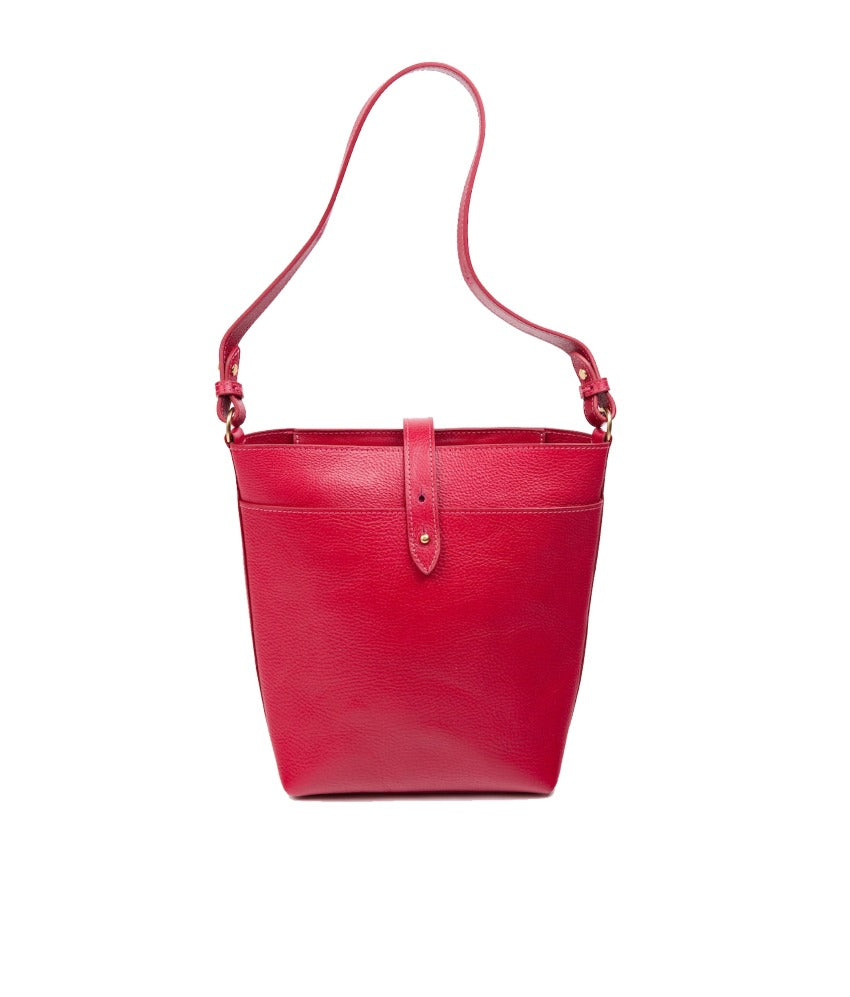 The Maude Bucket Bag Raspberry/Natural