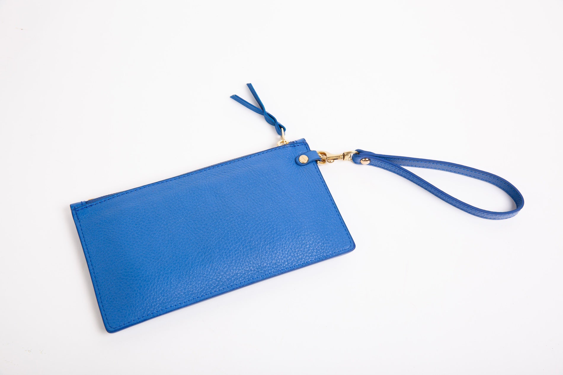 Leather Wristlet Wallet Electric Blue