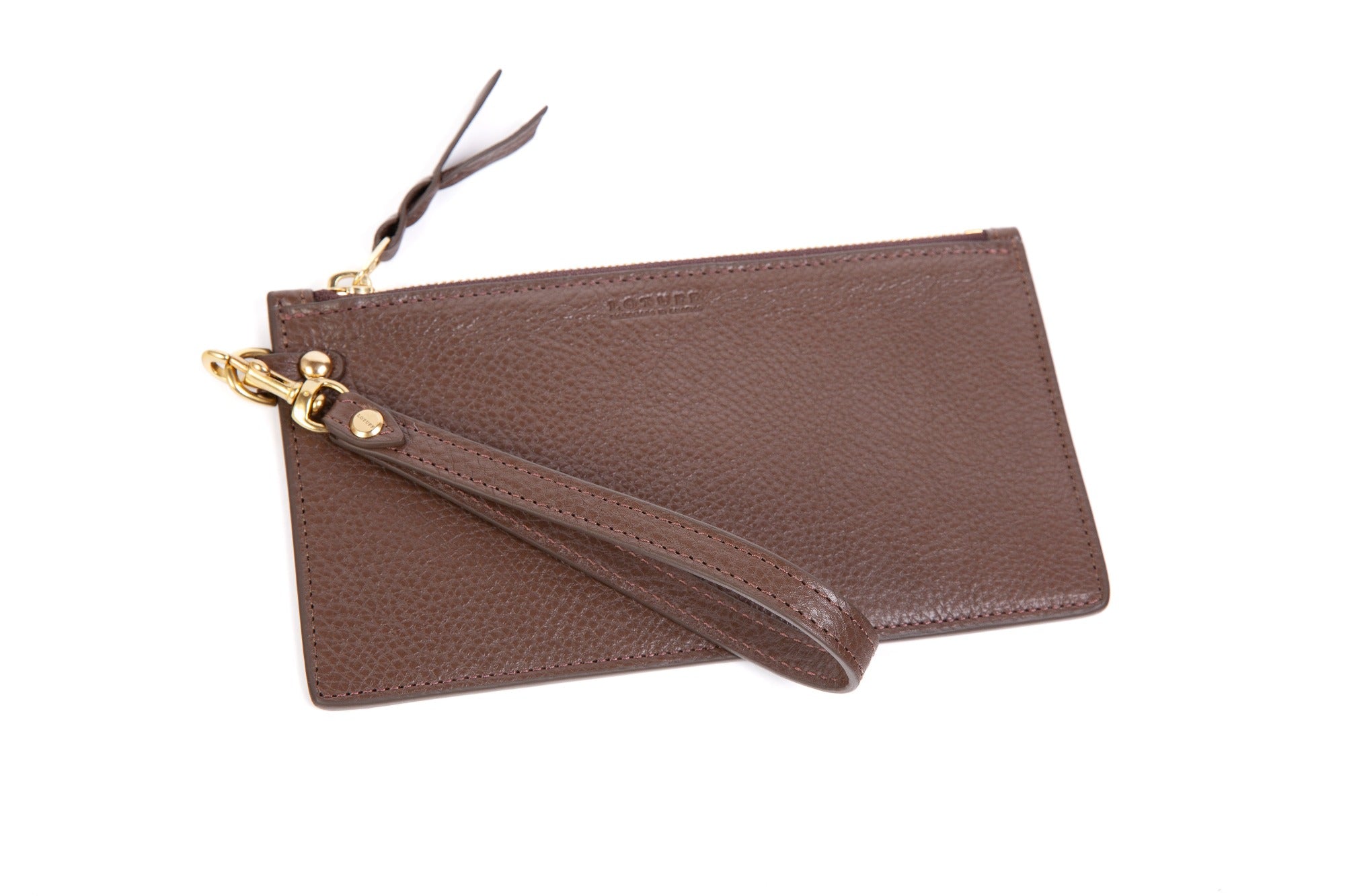 Leather Wristlet Wallet Clay