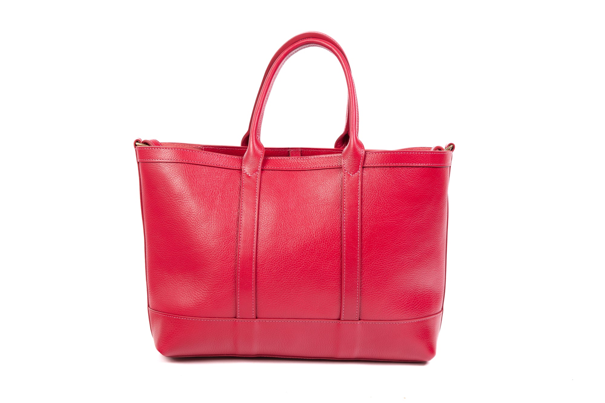 Leather Small Tote Raspberry