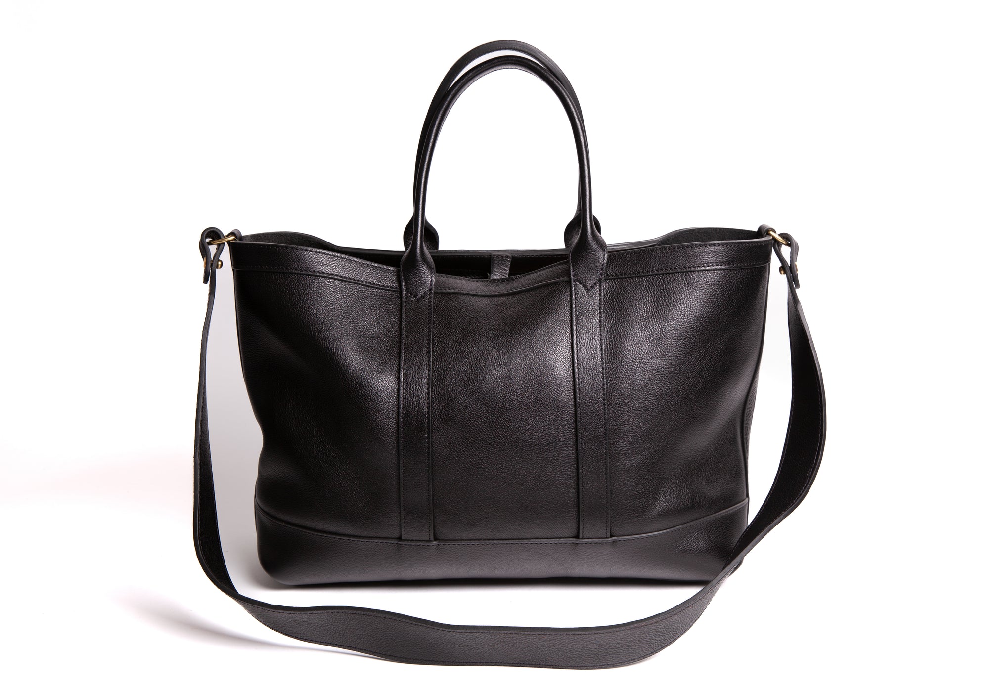 Leather Small Tote Black