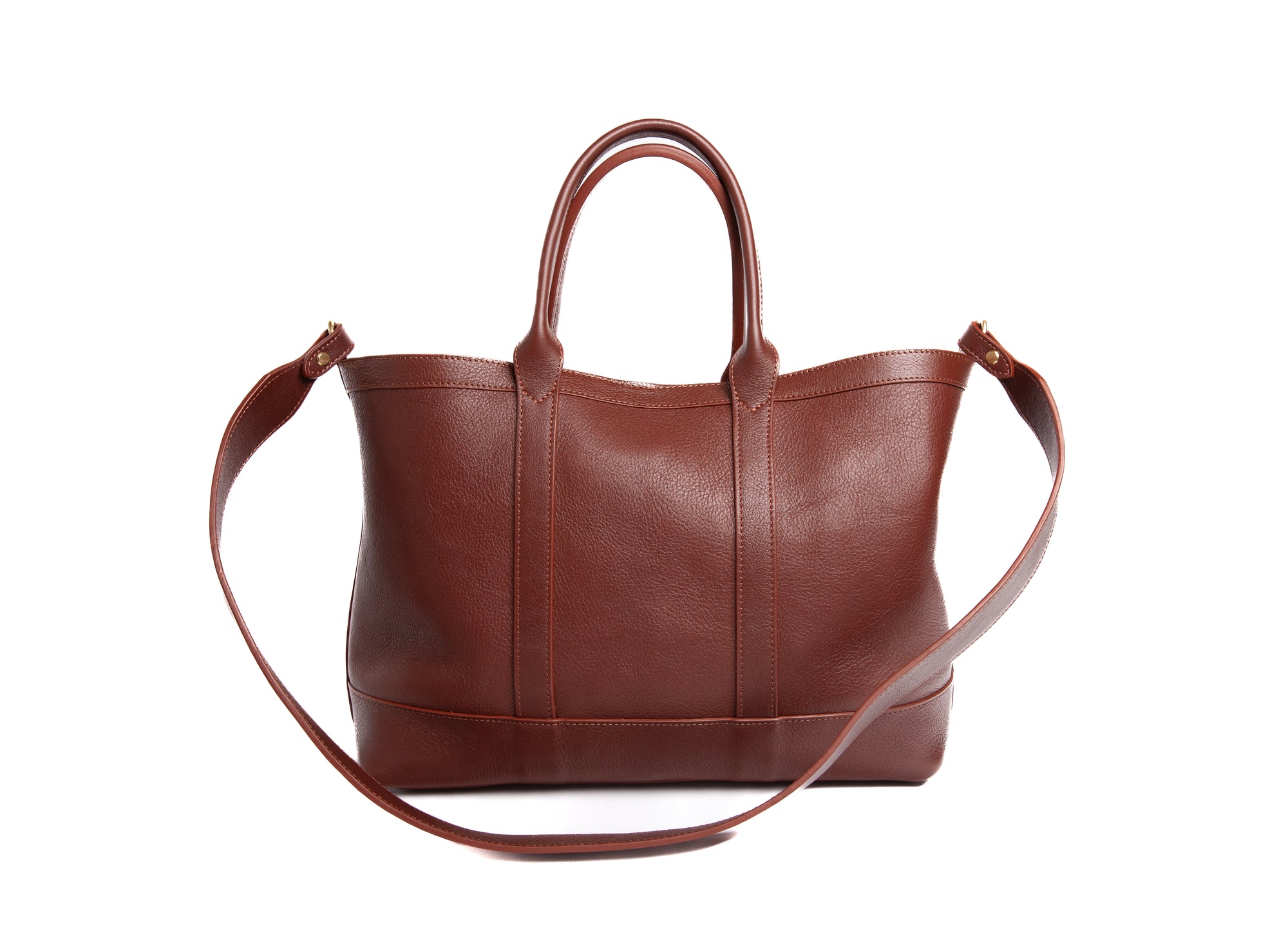 Leather Small Tote Chestnut