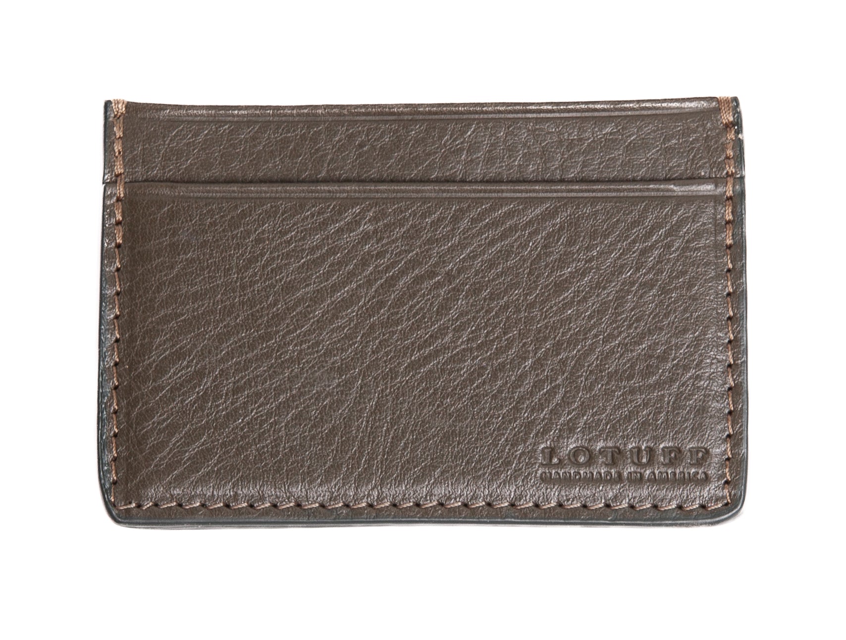 Leather Credit Card Wallet Olive