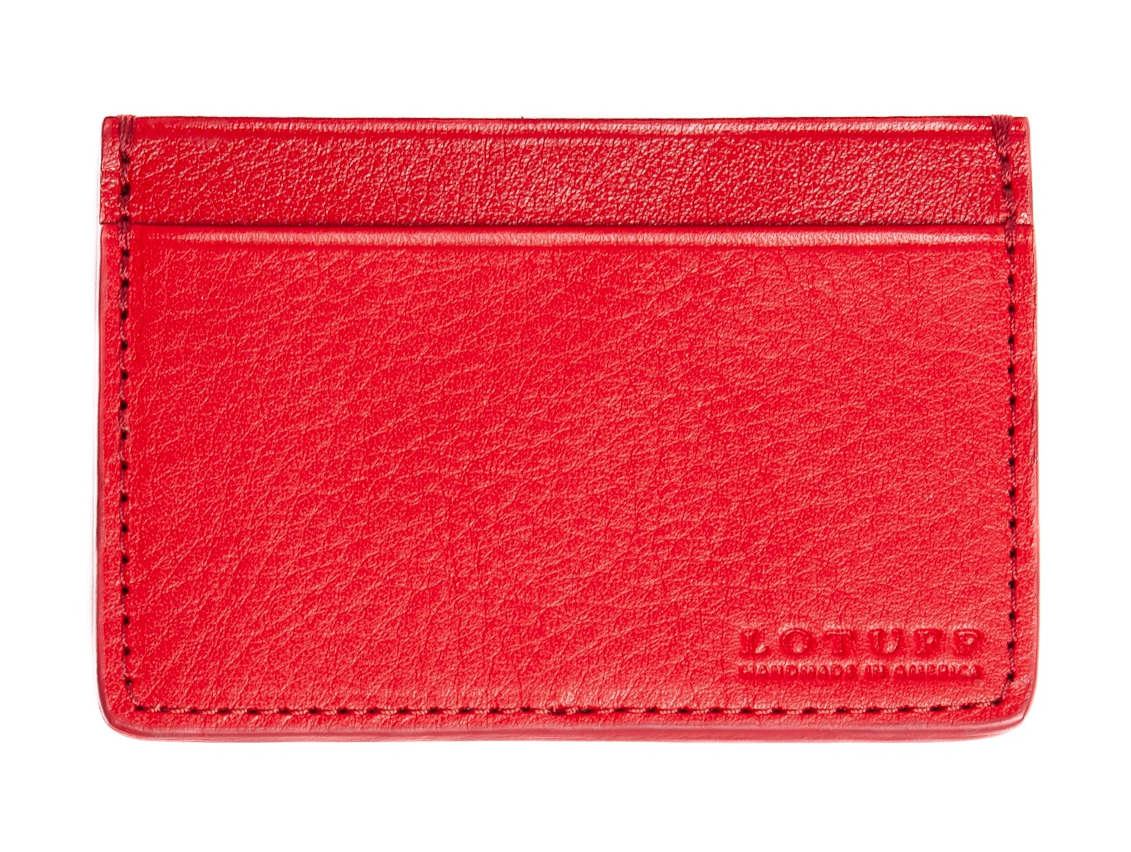 Leather Credit Card Wallet Pop Red