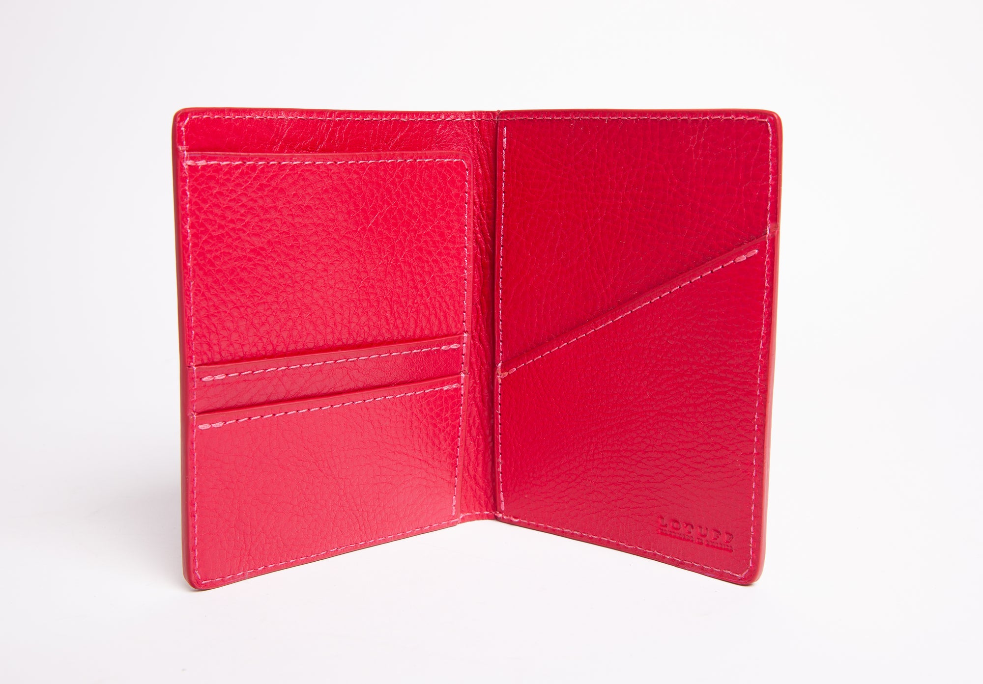 Leather Passport Wallet Raspberry
