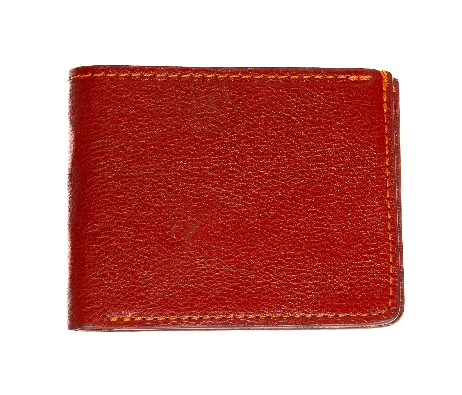 Two-Pocket Leather Bifold Wallet Saddle Tan