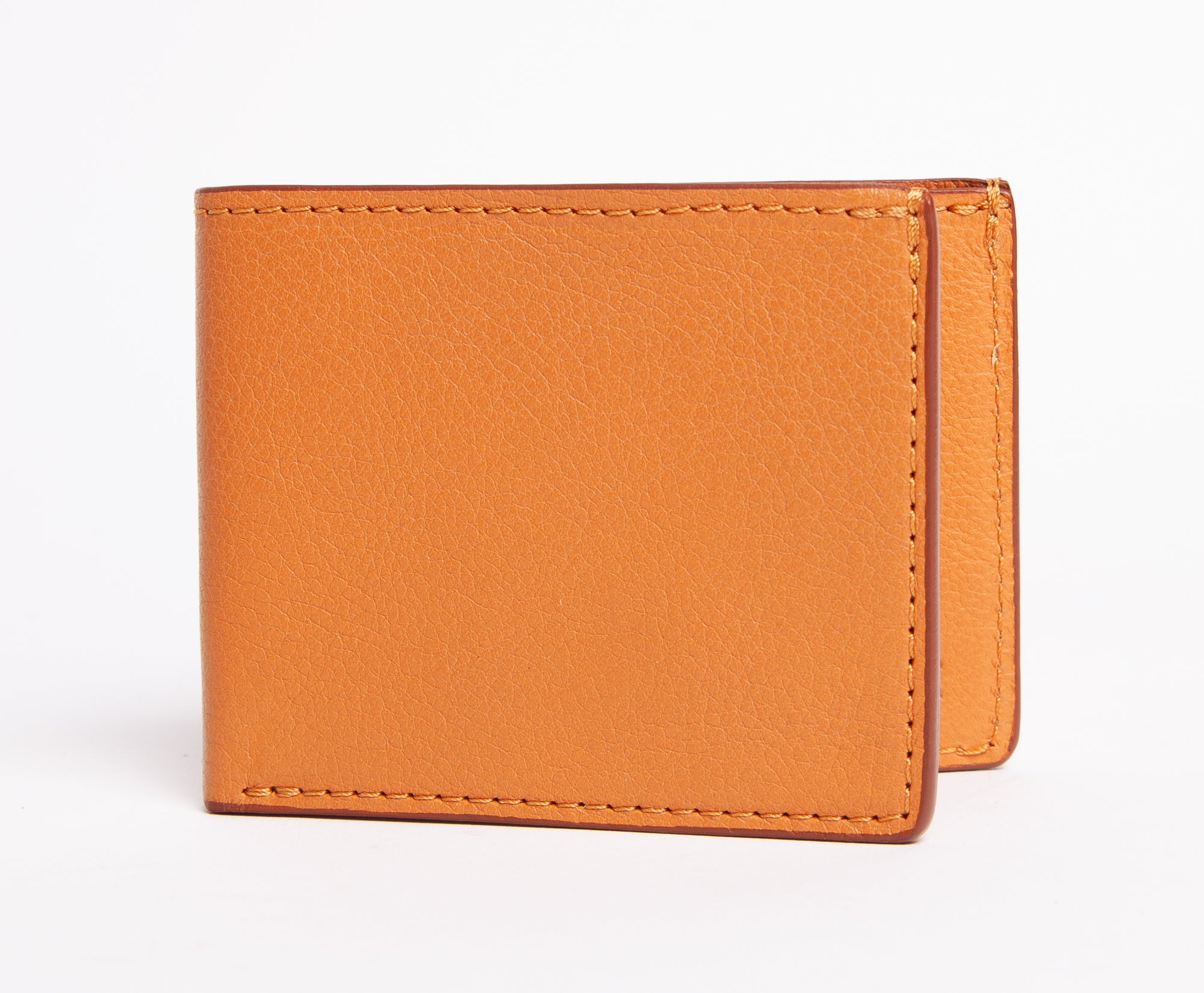 Two-Pocket Leather Bifold Wallet Camel
