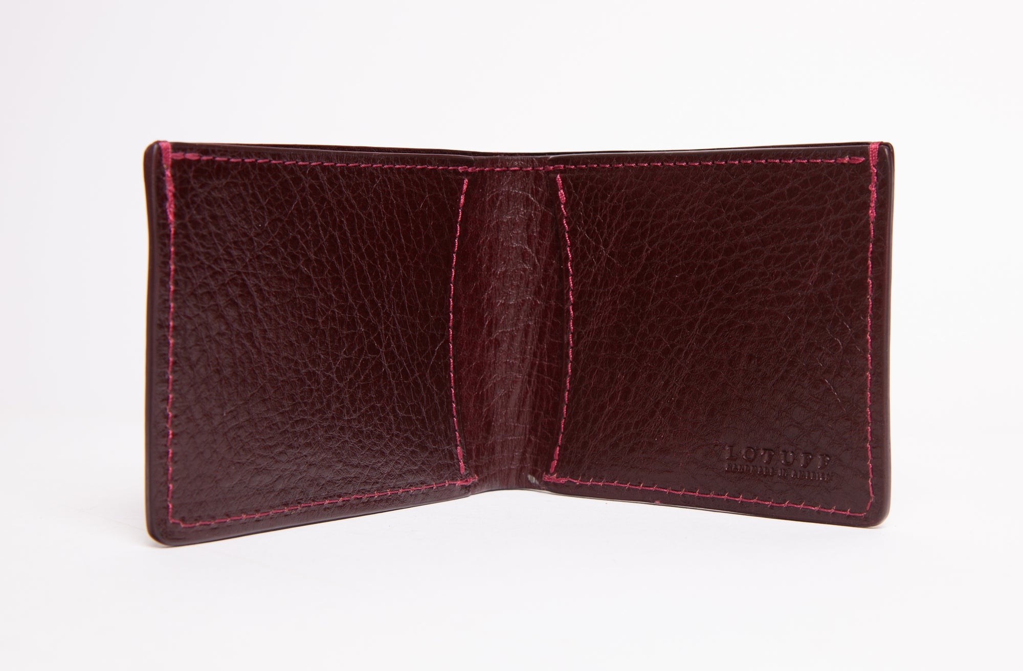 Two-Pocket Leather Bifold Wallet Cordovan