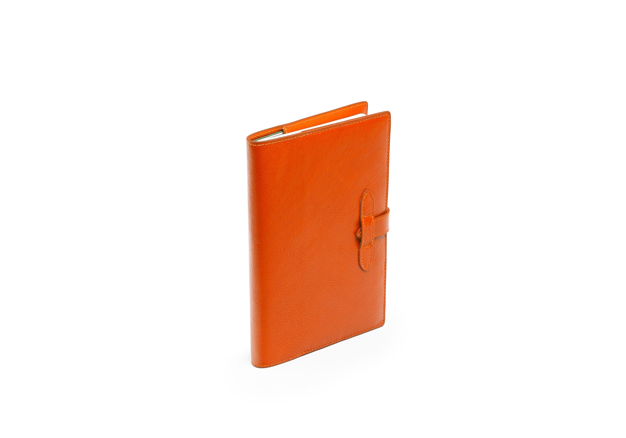 Side View of Leather Travel Journal Orange