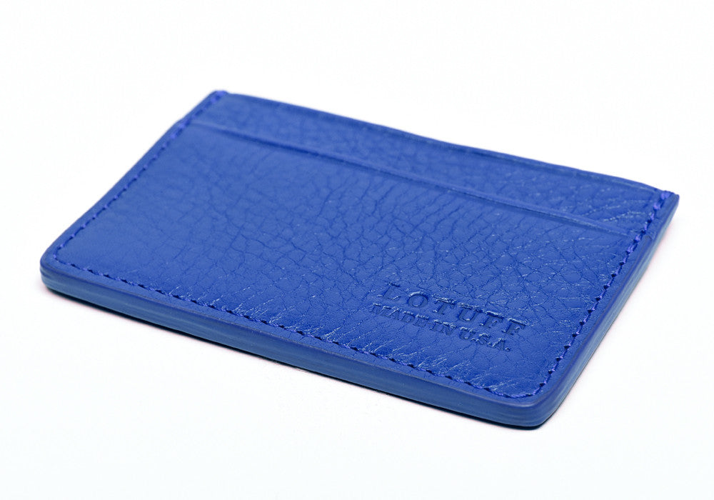Bottom of Leather Credit Card Wallet Electric Blue