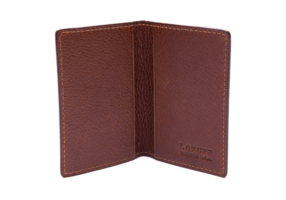 Leather Folding Card Wallet Chestnut