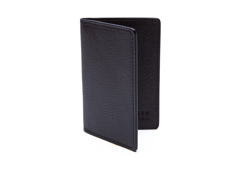 Side View Closed of Leather Folding Card Wallet Chocolate