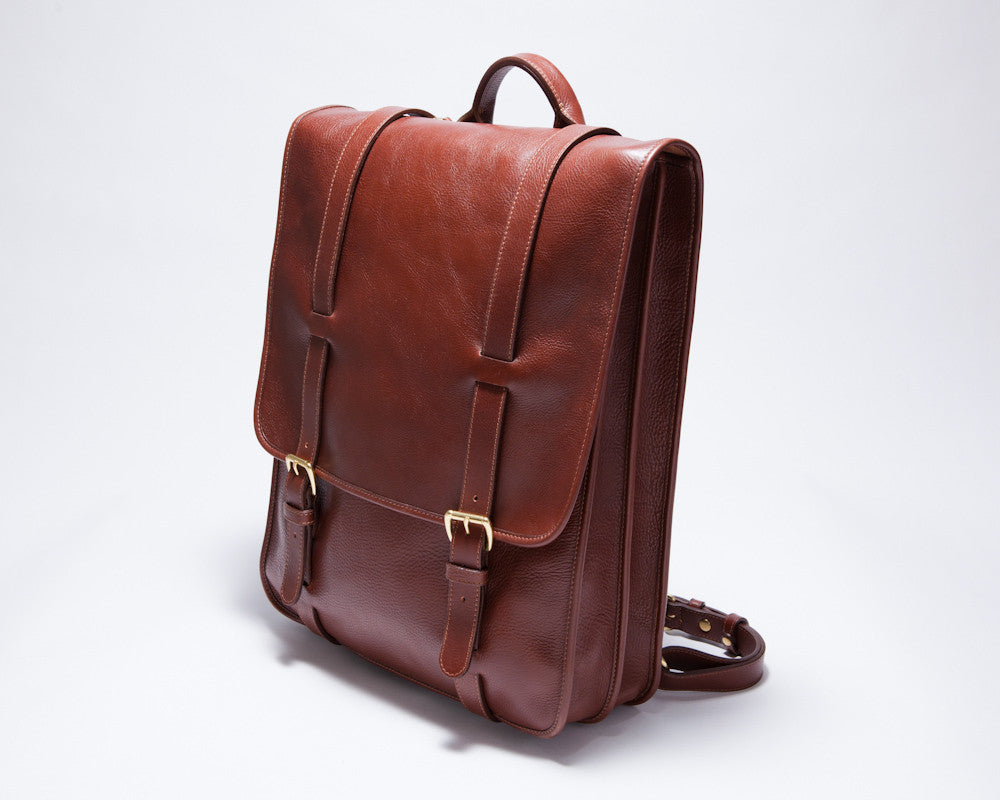 Full Leather Backpack View of Leather Backpack Chestnut