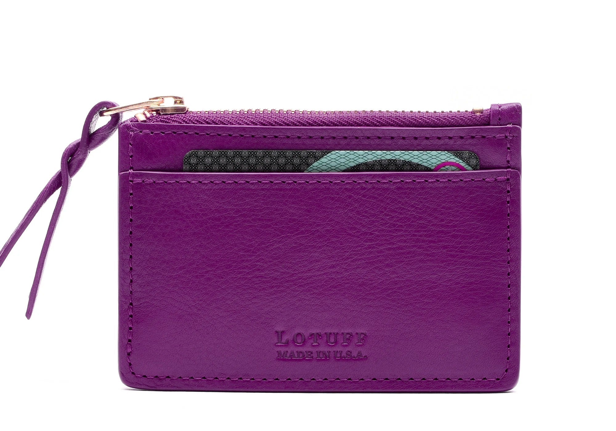 Front View of Zipper Credit Card Wallet Orchid