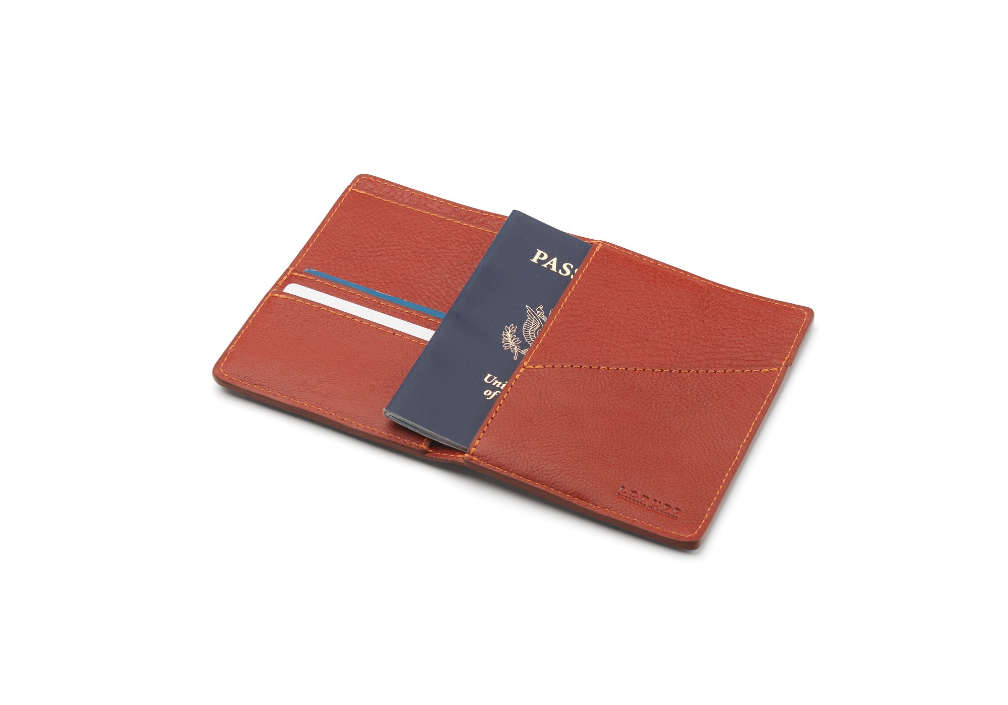 Leather Passport Wallet Saddle Tan