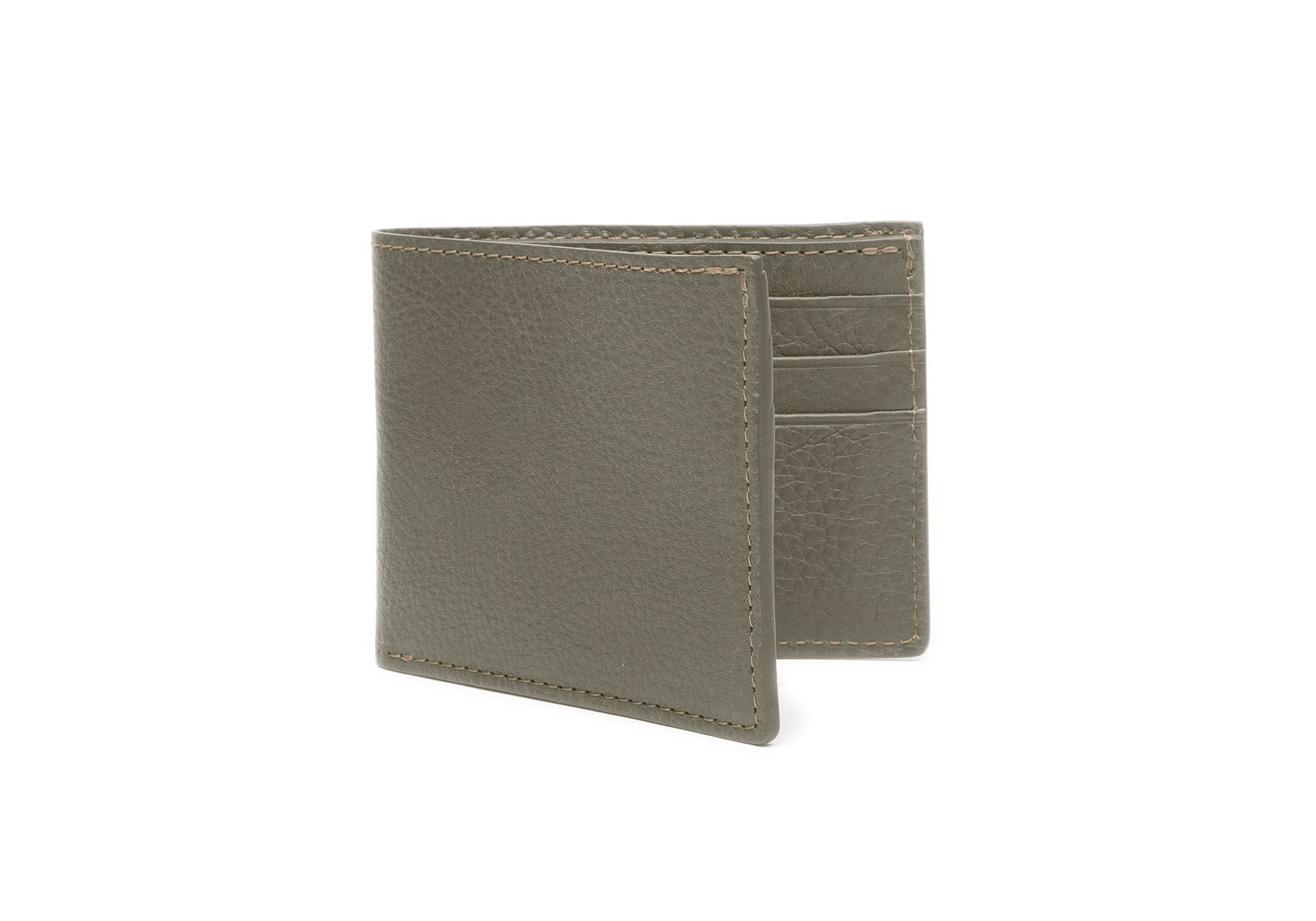 Leather Bifold Wallet Olive