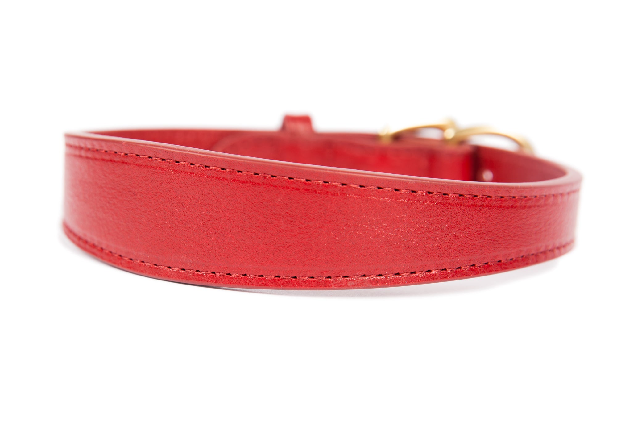 Large Leather Dog Collar Red