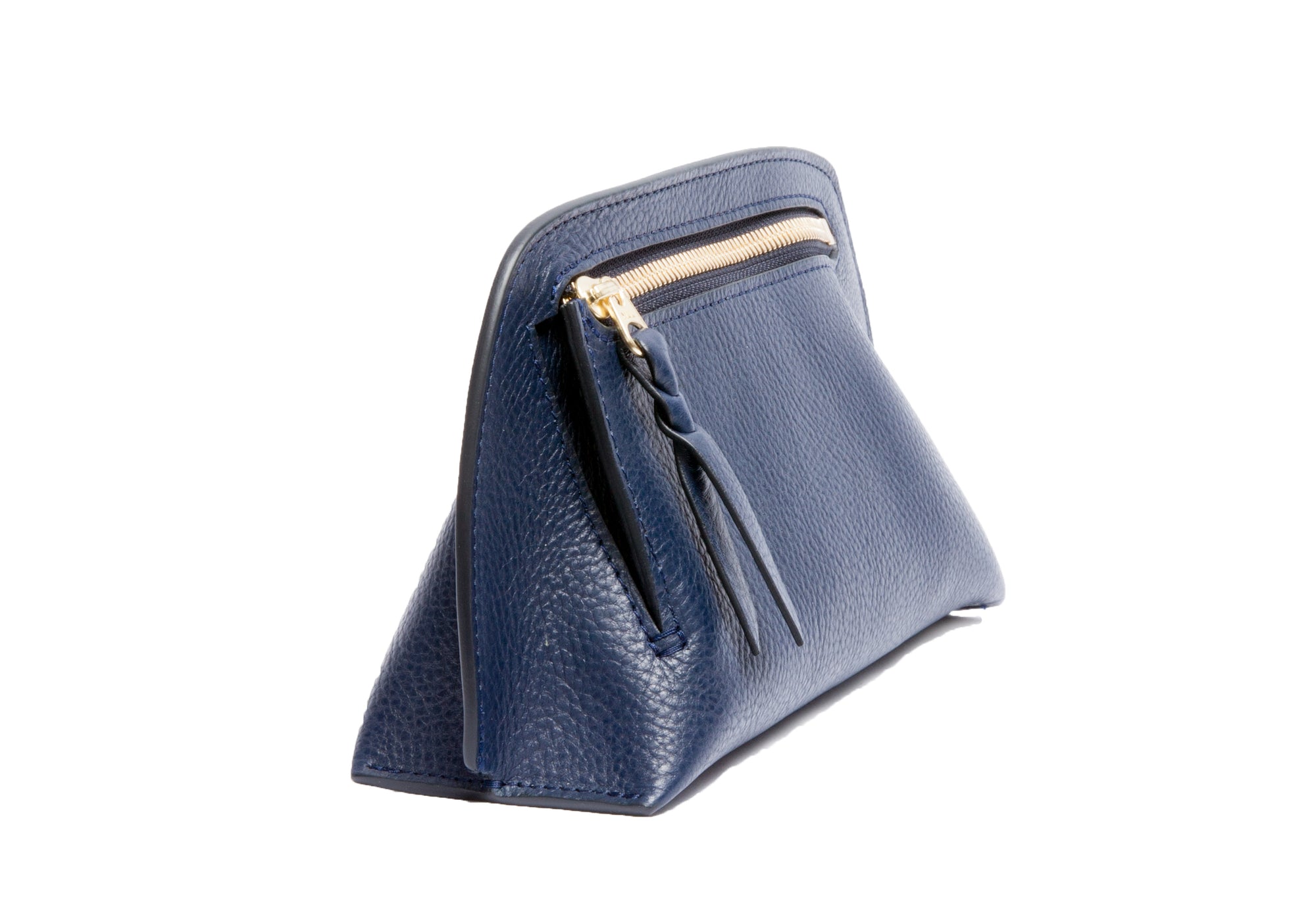 Side View of Mini Lois Pouch Indigo-Electric Blue