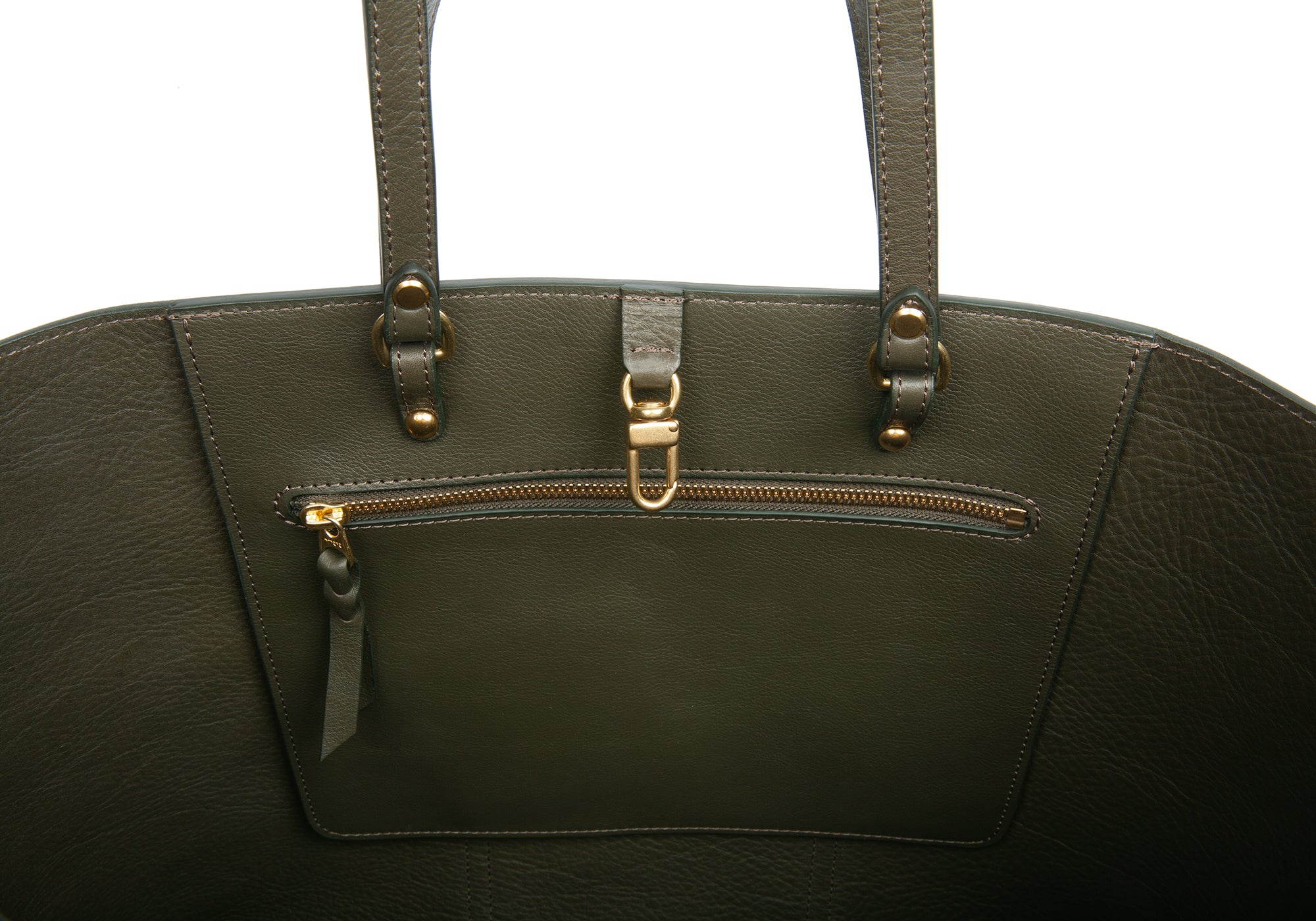 The Morris Leather Tote Olive