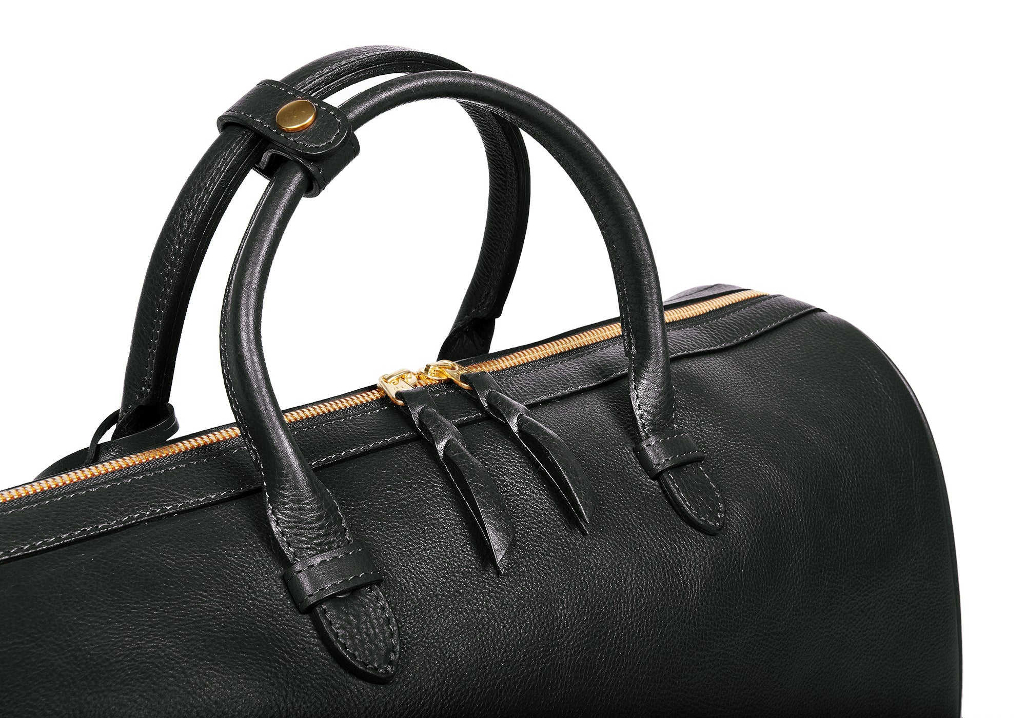 Top Leather Handle of No. 10 Weekender Bag Black
