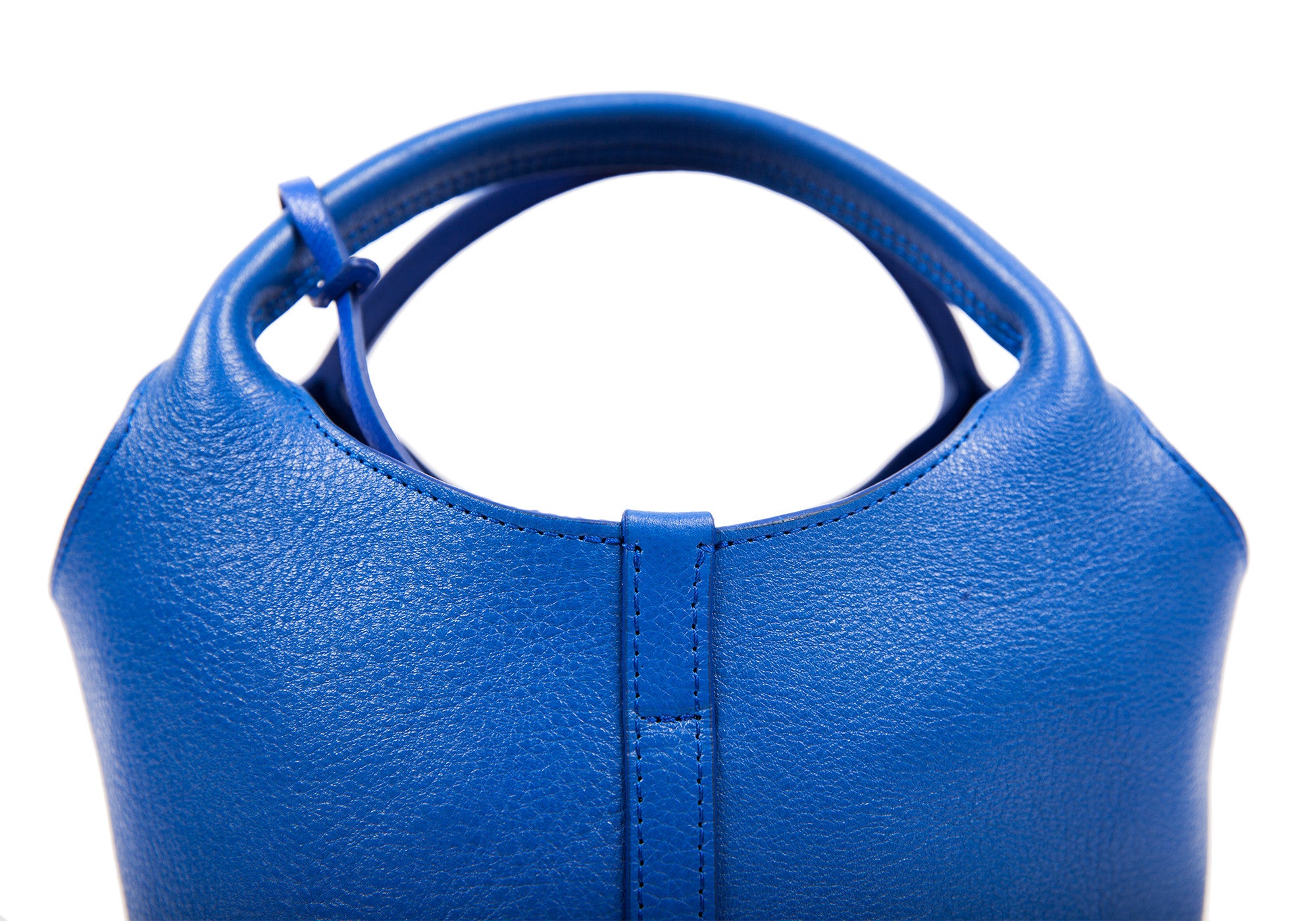Top Leather Handle of The One-Piece Bag Electric Blue