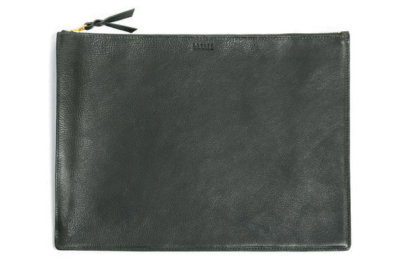 Leather Zipper Pouch - Made in USA - 9 x 5