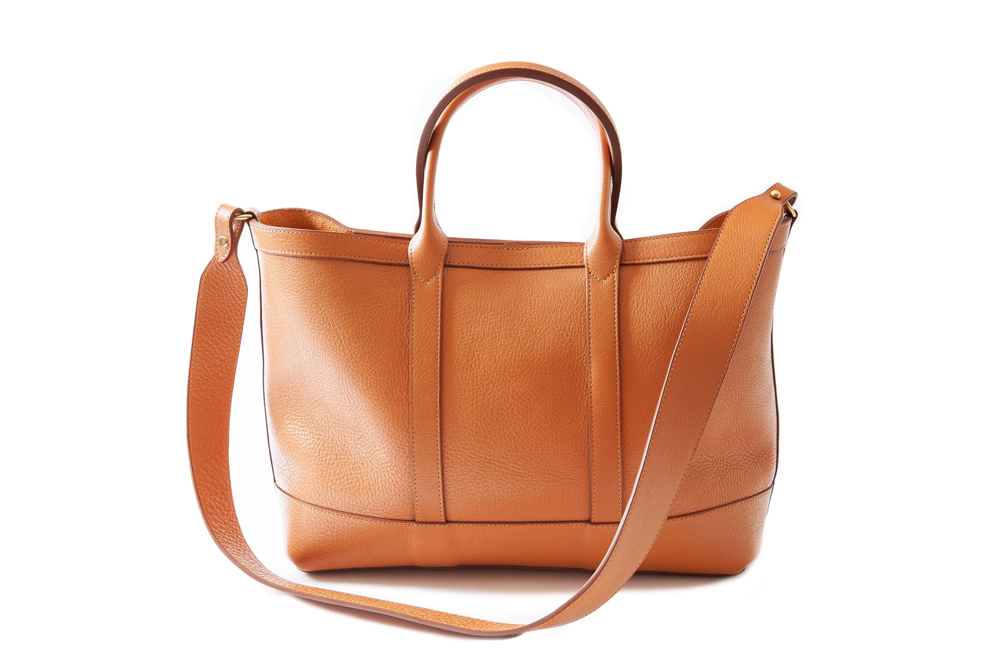 Leather Small Tote Camel|Front View