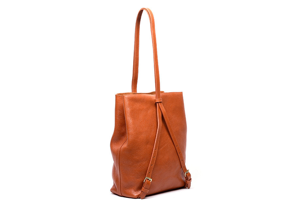 Top Leather Strap of The Sling Backpack Orange