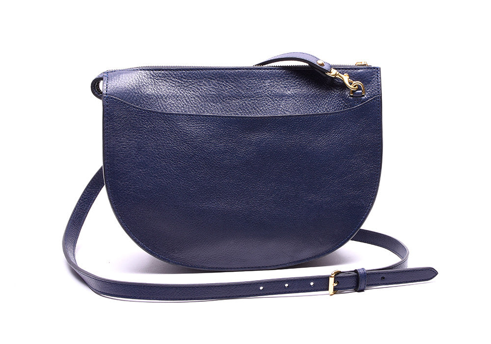 Back Leather View of The Luna Indigo-Electric Blue