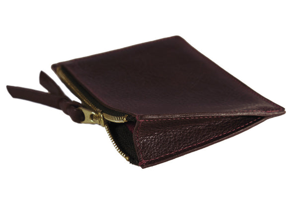 Men's leather hotsell zipper pouch