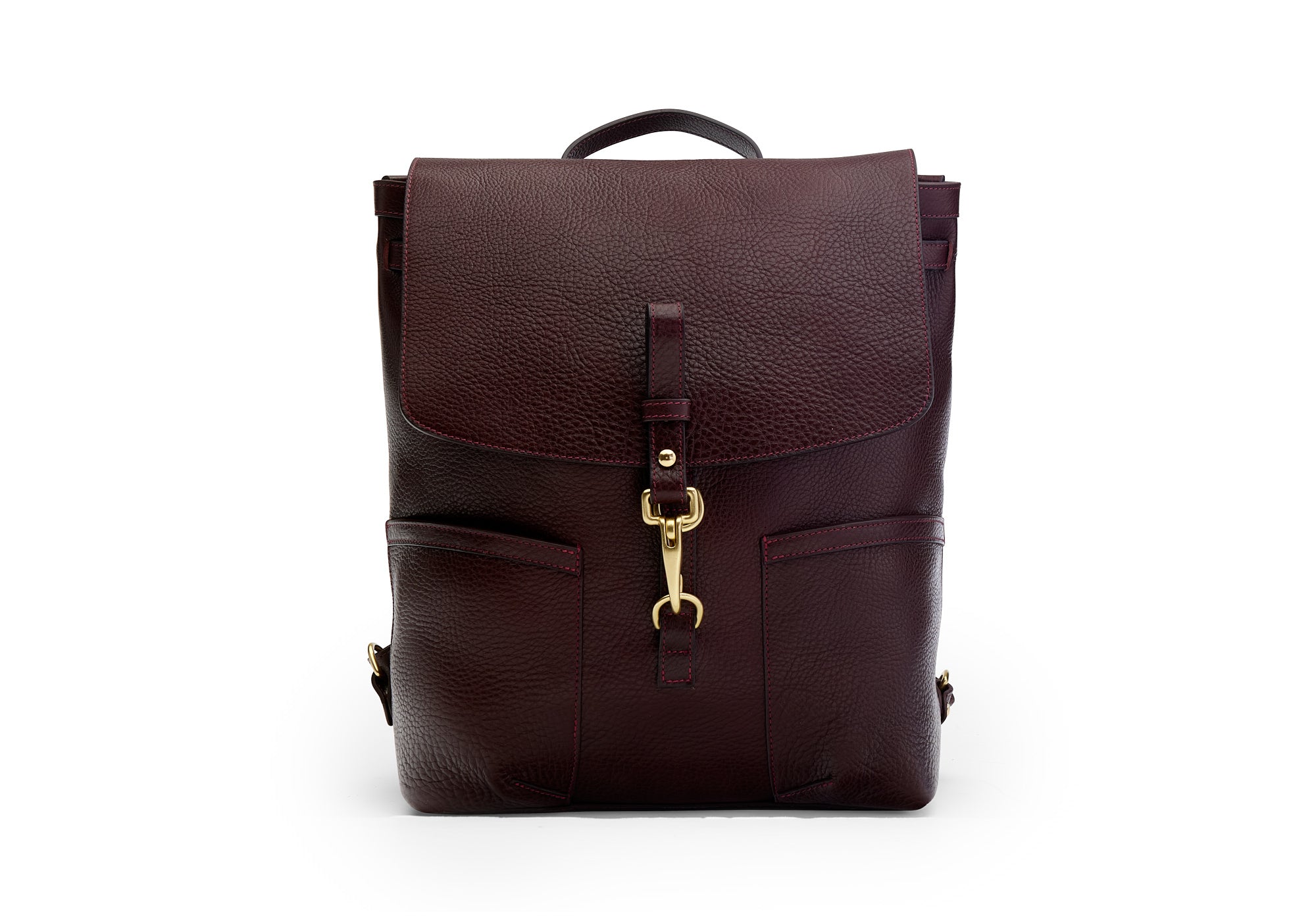 Front View of Leather No. 5 Knapsack Cordovan