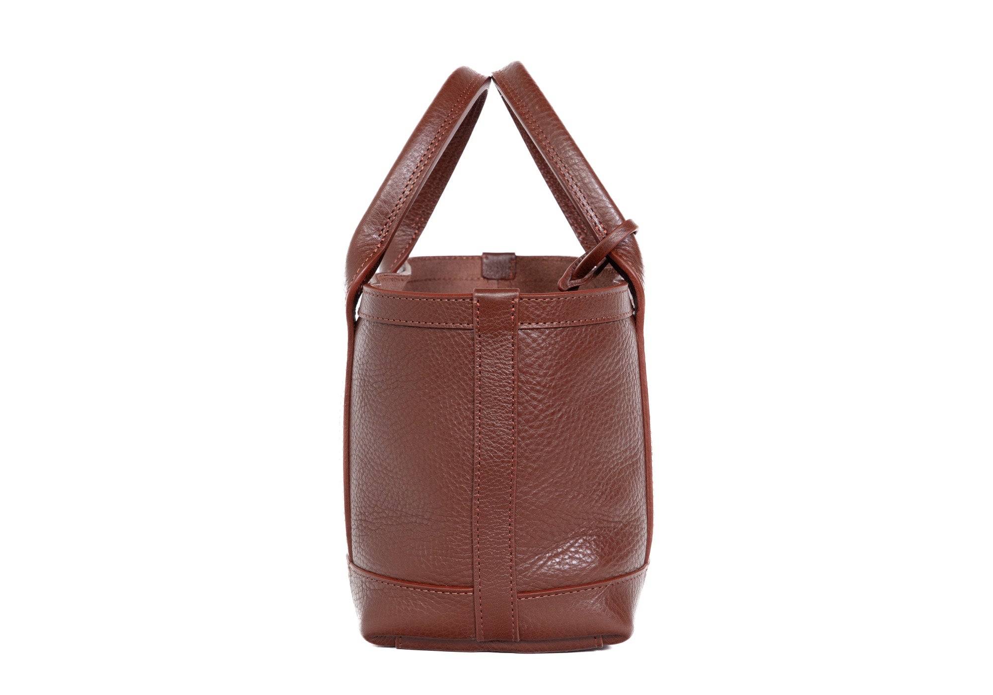 Side of Leather Mini Tote Chestnut