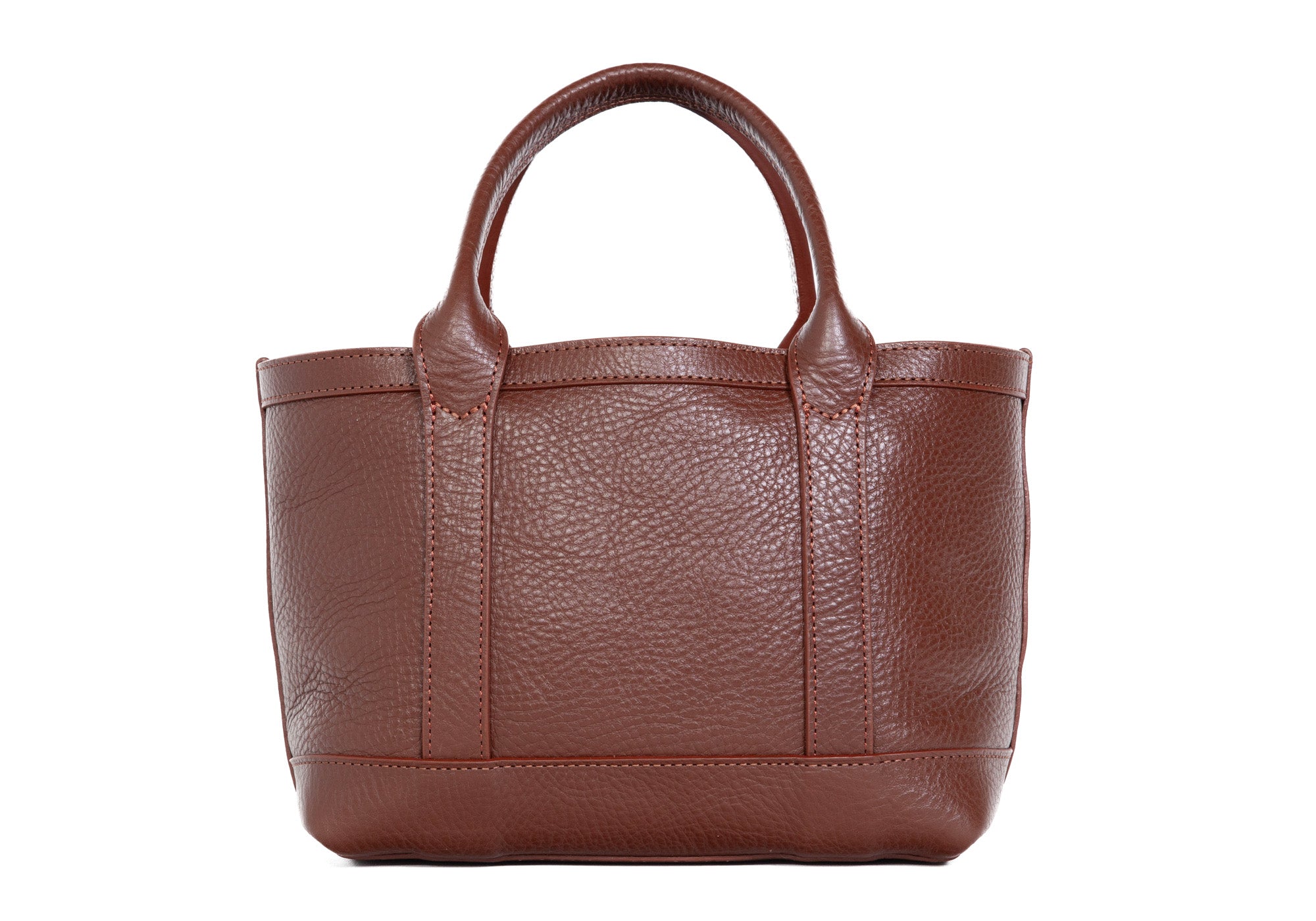 Front of Leather Mini Tote Chestnut