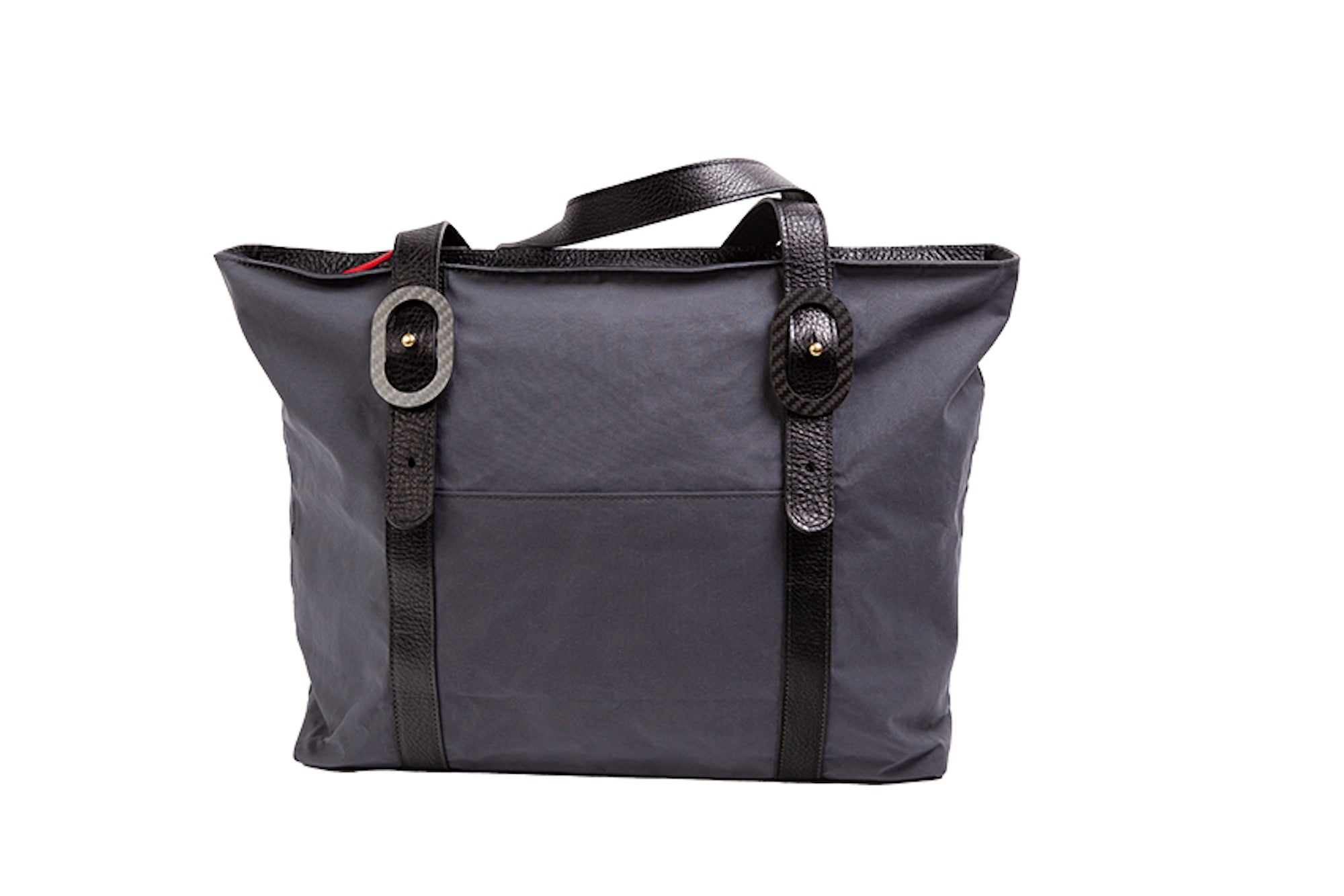 Monica Travel Tote in Waxed Cotton and Leather Steel Gray