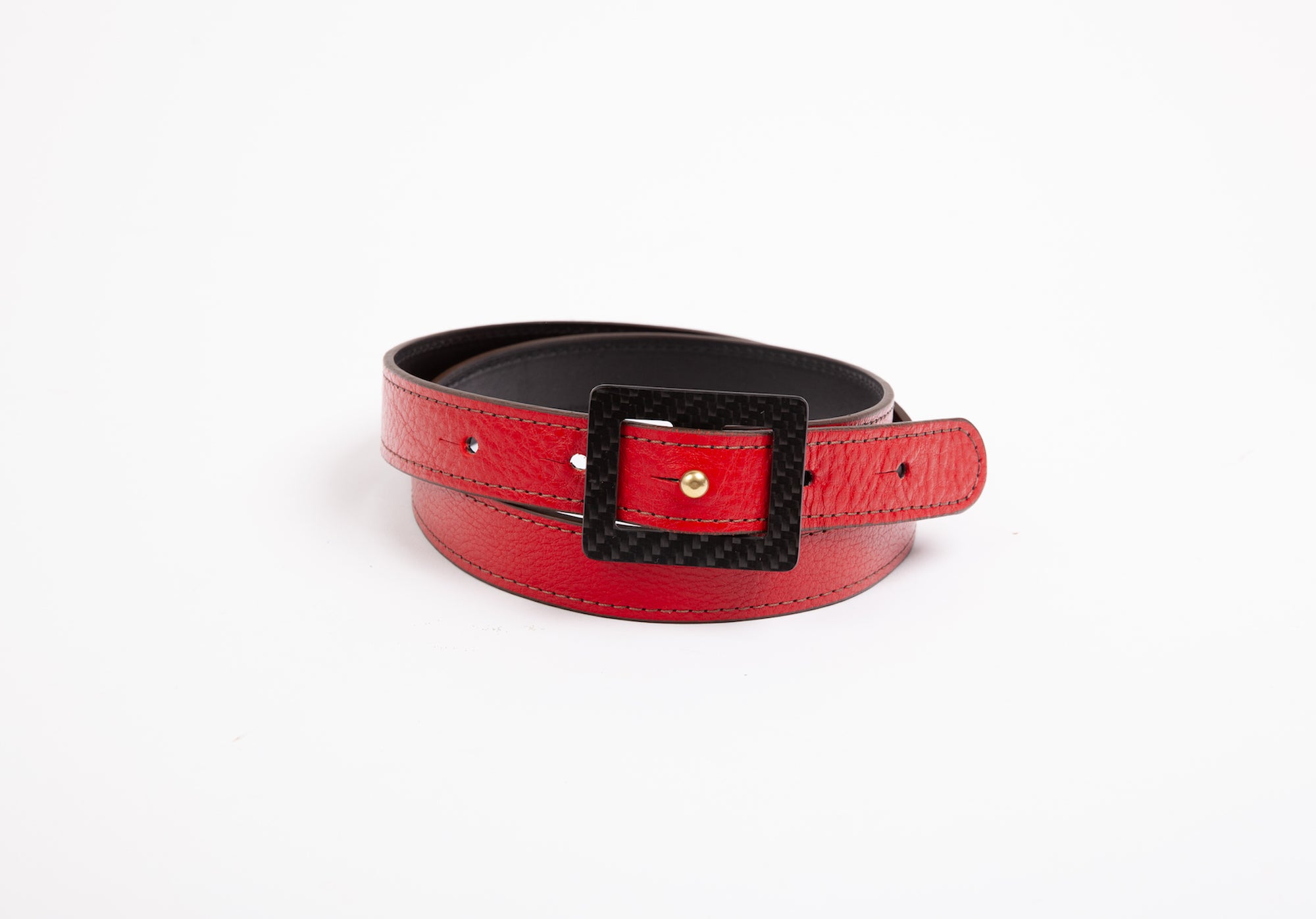 Leather Dini Belt Pop Red
