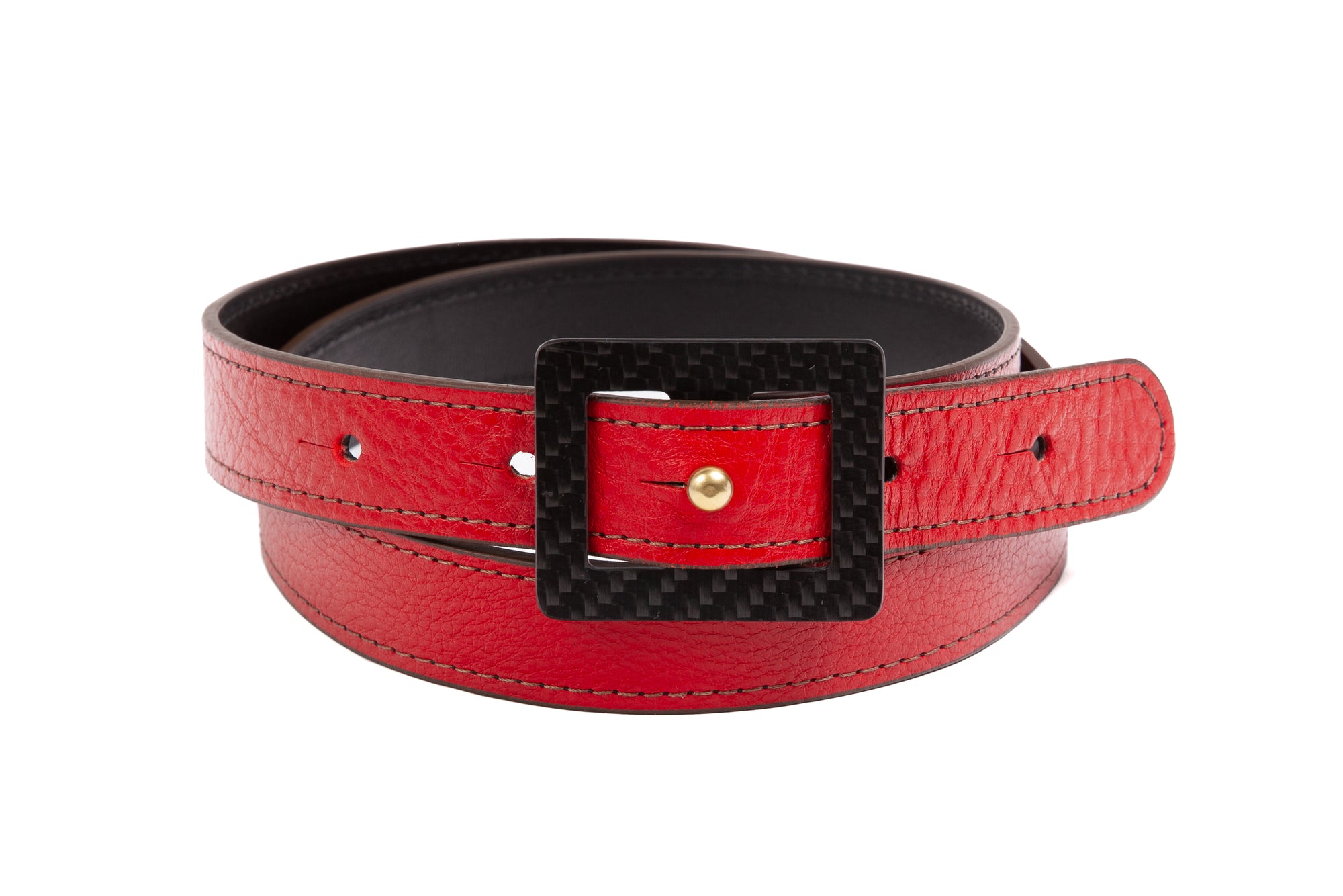 Leather Dini Belt Pop Red