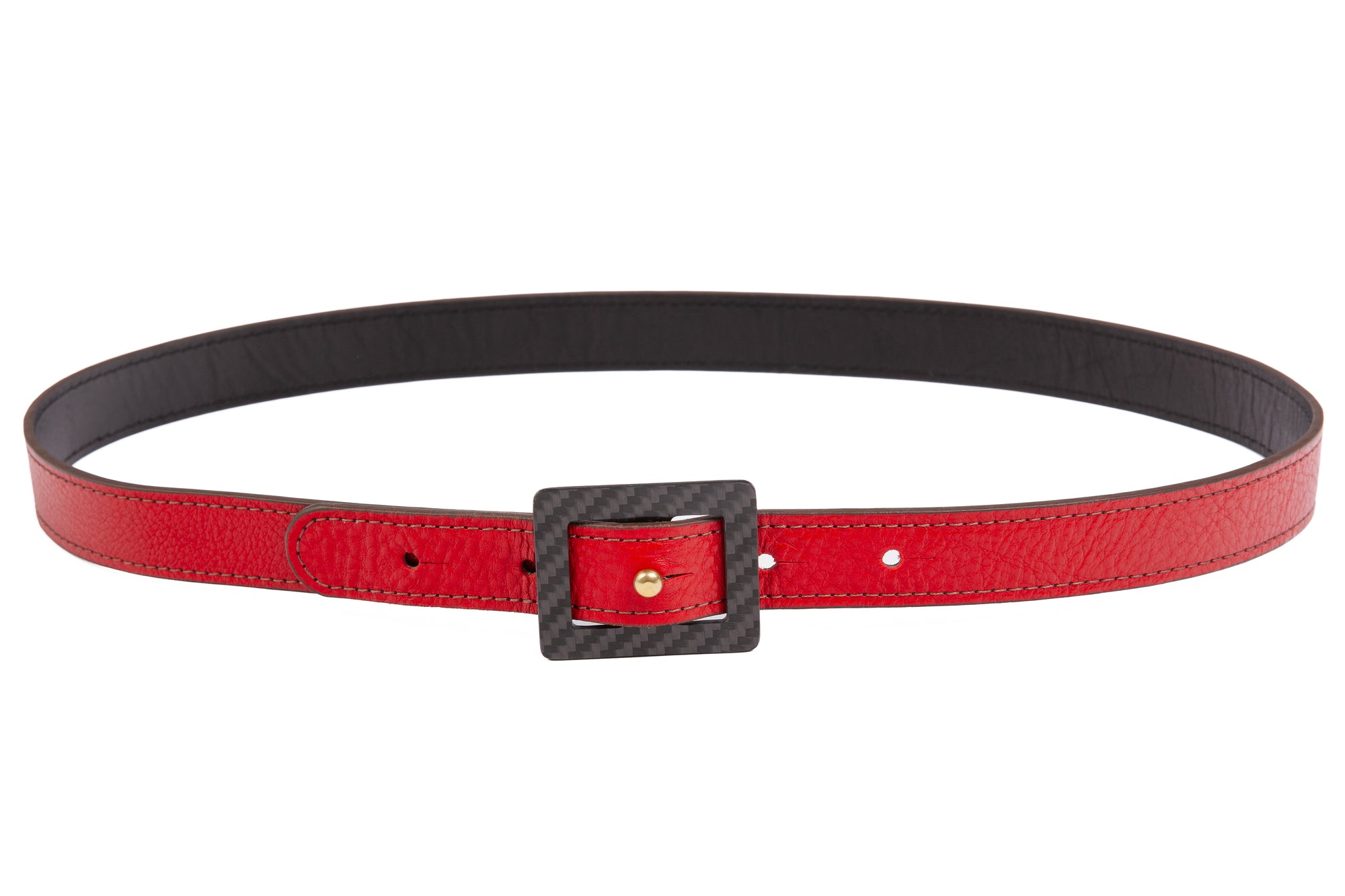 Leather Dini Belt Pop Red