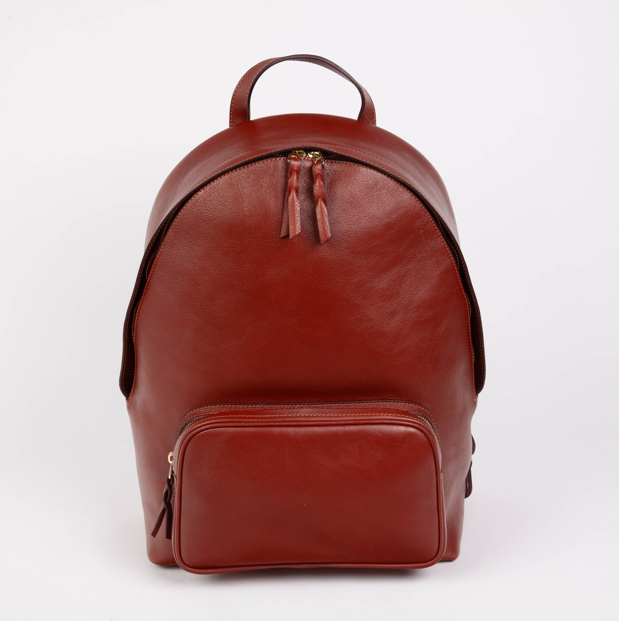 Fioretta Italian Genuine Leather Backpack Purse Travel Bag For Women - Red