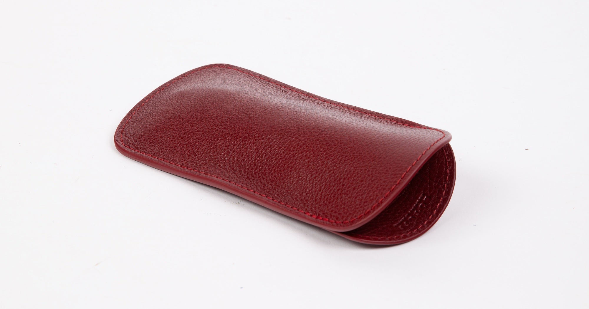 Leather Eyeglass Case Red
