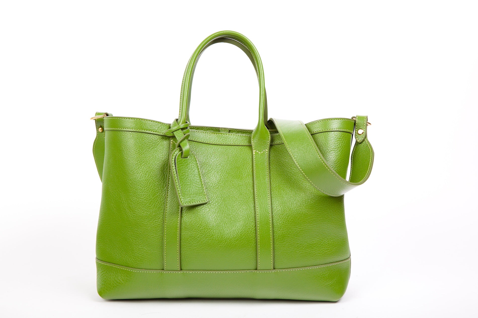 Leather Small Tote Fern