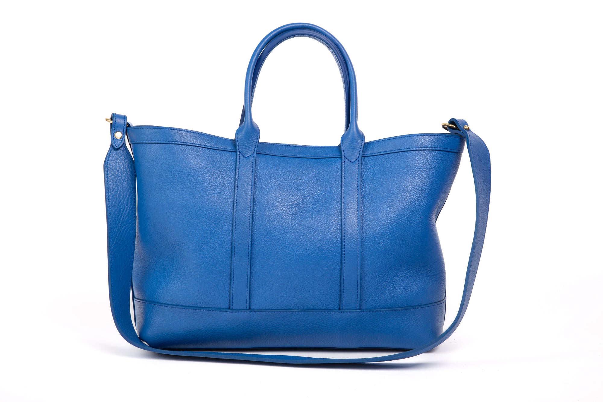 Leather Small Tote Electric Blue