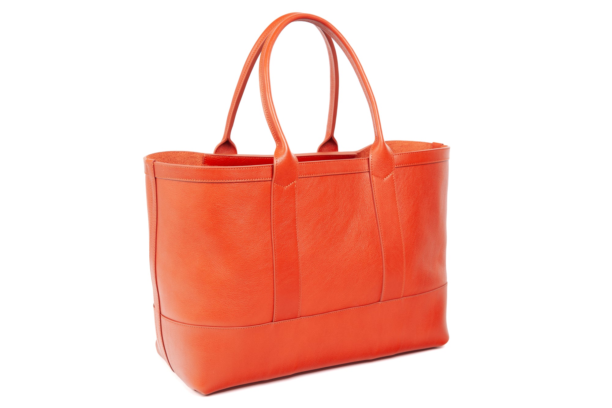 Medium Leather Tote Orange