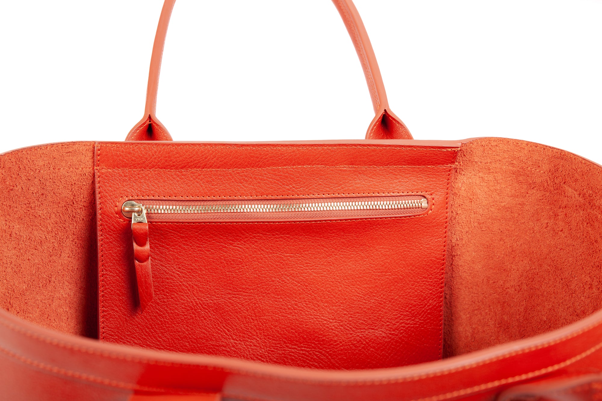 Medium Leather Tote Orange