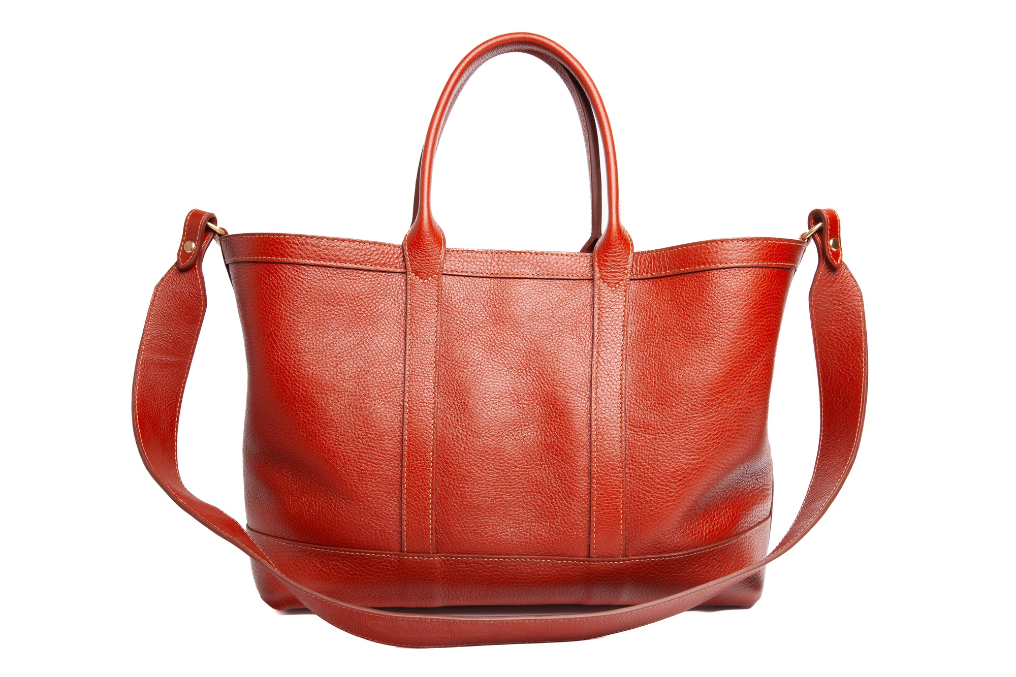 Leather Small Tote Saddle Tan