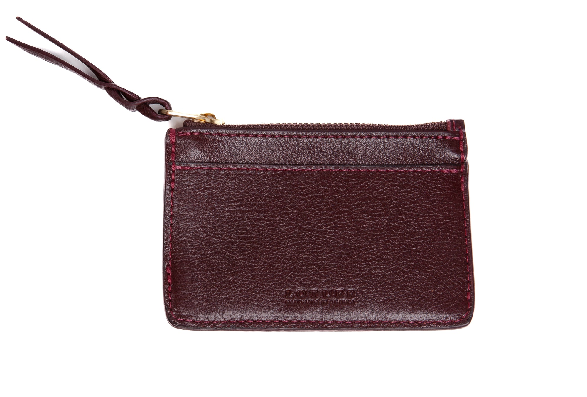 Zipper Credit Card Wallet Cordovan