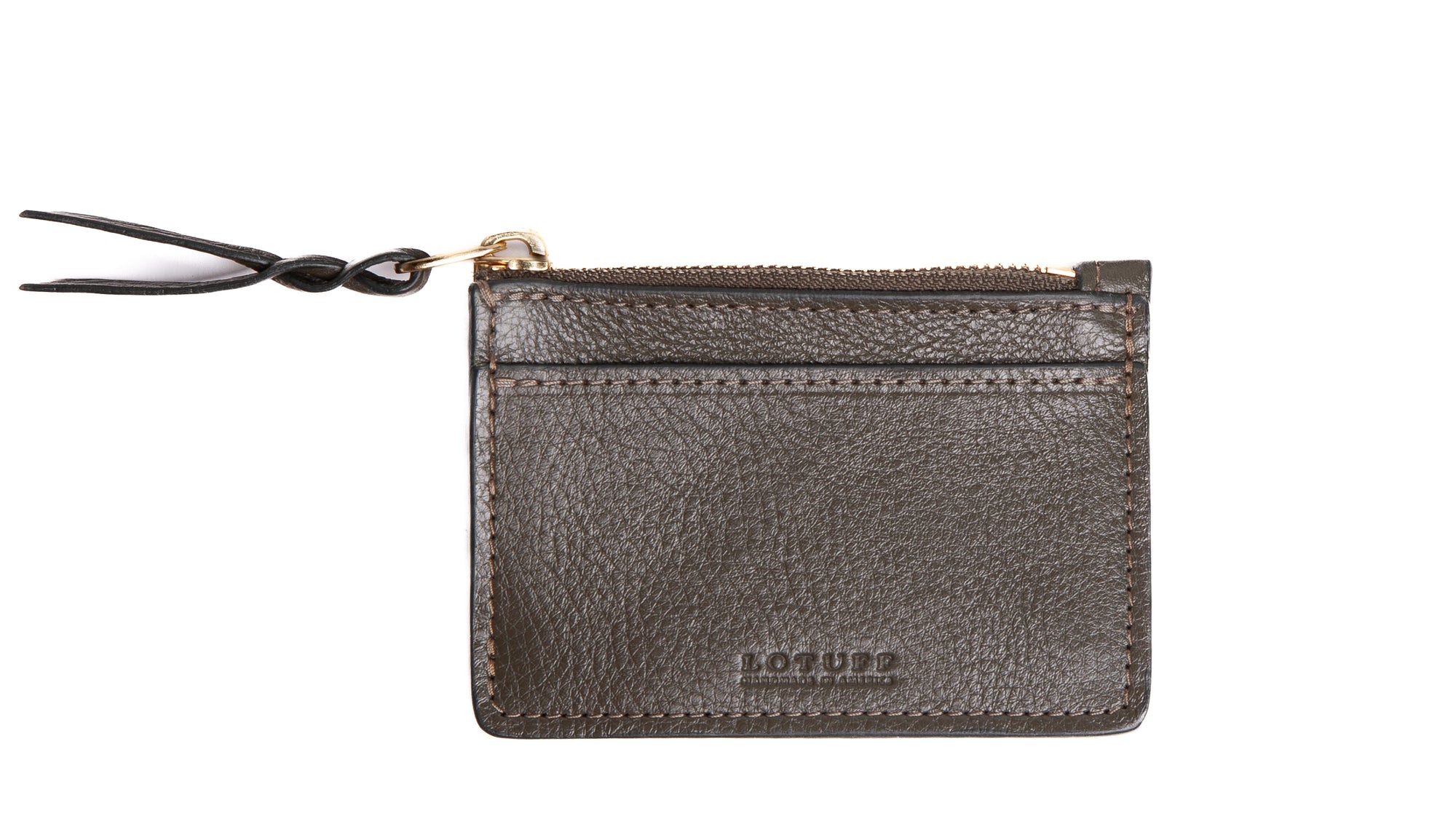 Zipper Credit Card Wallet Olive