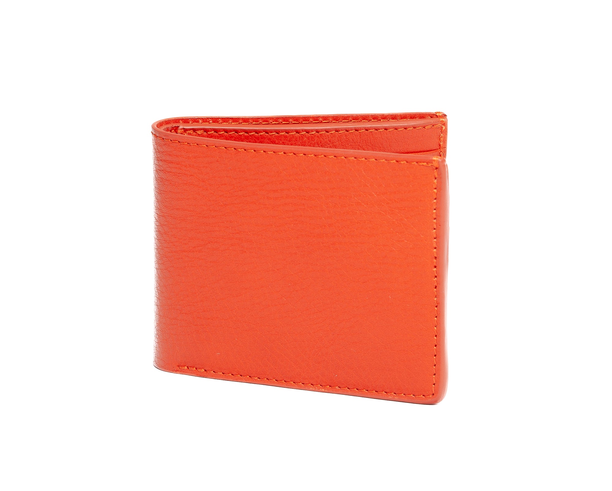 Leather Bifold Wallet Orange