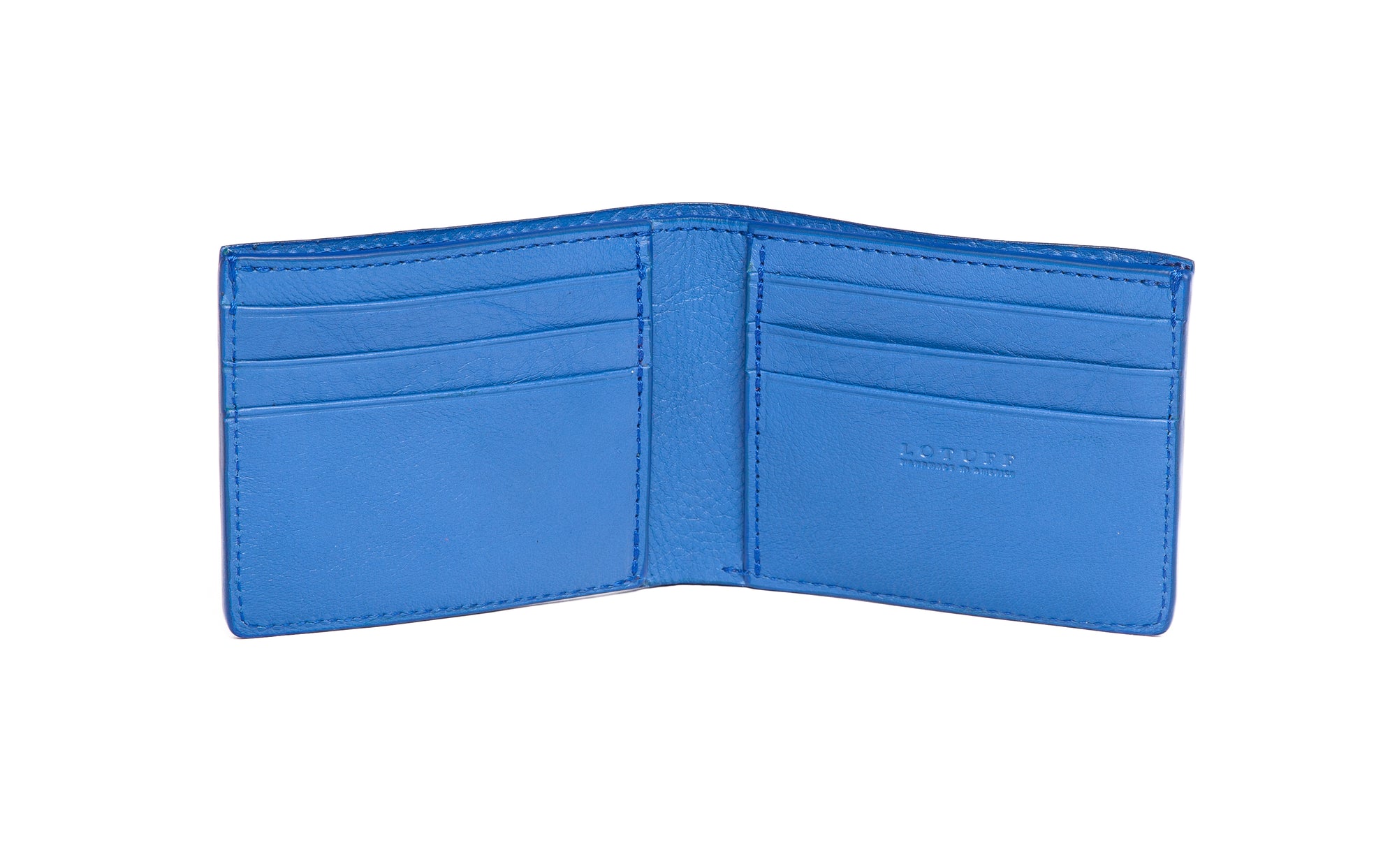 Leather Bifold Wallet Electric Blue