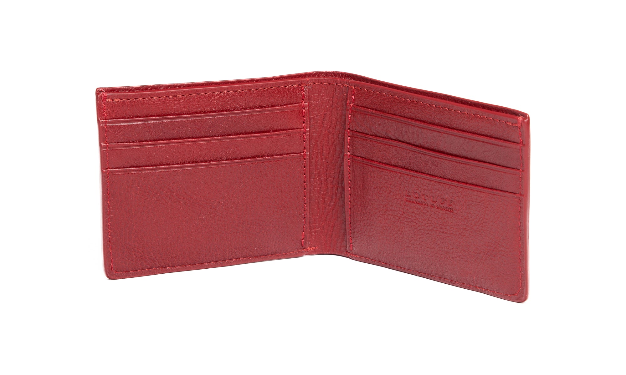 Leather Bifold Wallet Red