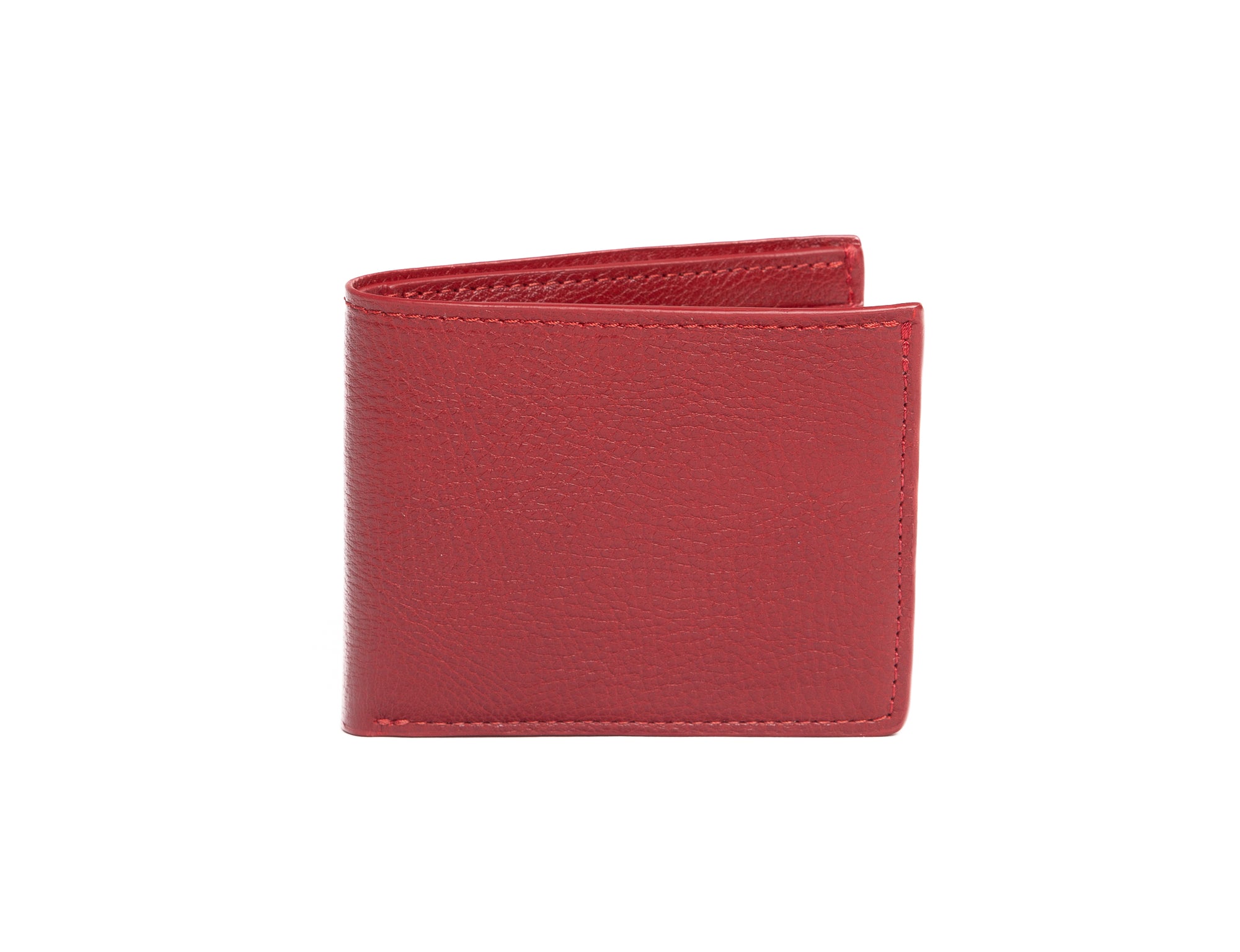 Leather Bifold Wallet Red